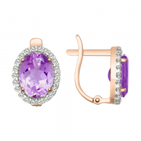 Ohrhänger mit Amethyst und Zirkonia