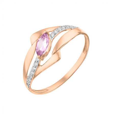 Damenring mit Amethyst und Zirkonia