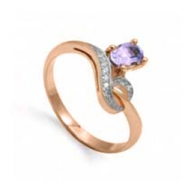 Damenring mit Amethyst und Zirkonia