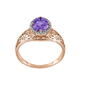 Damenring mit Amethyst und Zirkonia