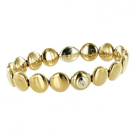 Armband aus Gelbgold mit Brillant, Keramik